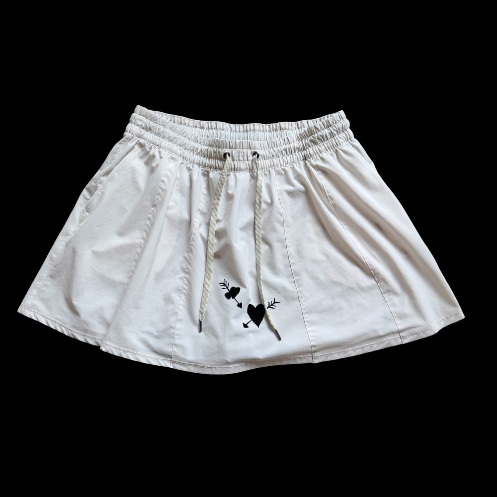 Vuori Women XL Off White Performance Skort Athletic Tennis Skirt Custom Art